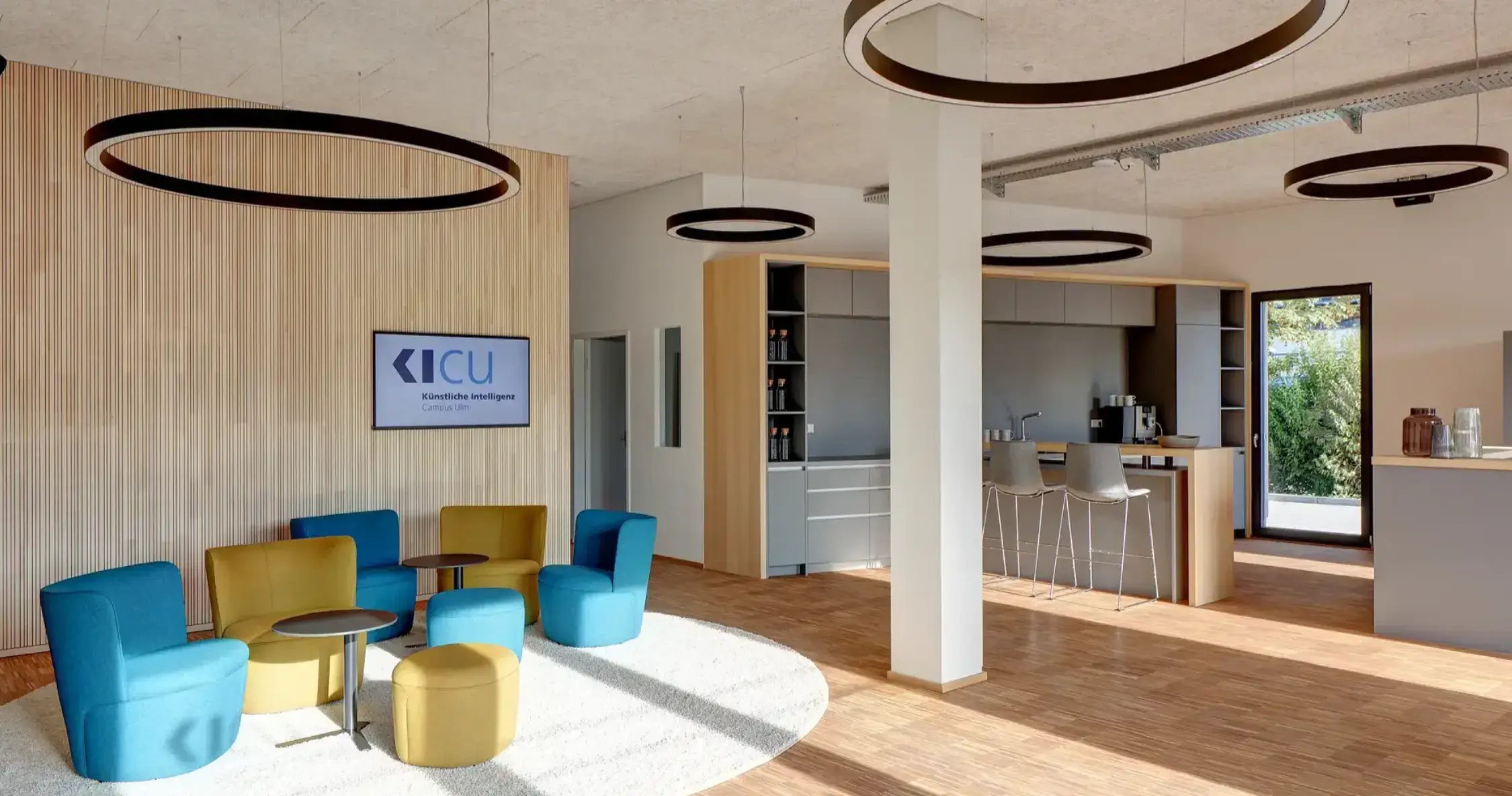 The reception at KICU in Science Park, Ulm, where the sktime team welcomes visitors.